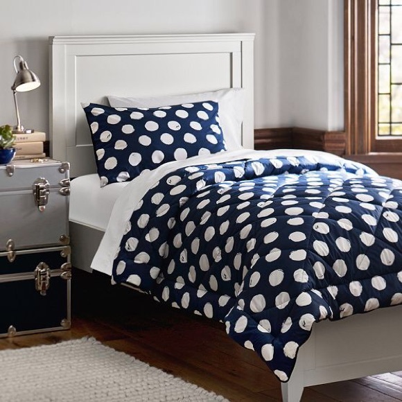 Pottery Barn Bedding Pb Teen Navy Dot Twin Xl Comforter Set
